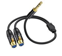 NONDK Cable Divisor en y con Conector Macho Estéreo TRS de Doble Hembra XLR A TRS de 1/4 de Pulgada Cable de Conexión Adaptador de 2 XLR Hembra A Cuarto de Pulgada-C