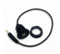 NONDK Cable Extensión Conector Audio Auxiliar 3,5 mm y 1/8 Pulg. para Montaje en Panel Redondo 3,5mm Macho A 3,5mm Hembra para Montaje Empotrado Tablero Instrumentos Automóvil y Camión
