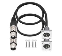 NONDK Cable XLR Tipo D (Paquete de 2), Conector Pasante, Conector XLR Macho A Hembra para Caja de Escenario Premium, Panel de Conexión y Montaje en Panel.