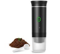 NONDK Cafetera Expreso Portátil Inalámbrica, Eléctrica, para Camping, con Cápsulas en Polvo, para Viajes, Color Negro.