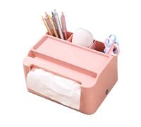 NONDK Caja Almacenamiento Pañuelos, Organizador Mesa Estudio con Cajón, Estuche para Pañuelos con Soporte Remoto, Estuche para Pañuelos con Bandeja Organizadora Estacionaria B