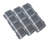 NONDK Caja Almacenamiento Piezas 3 Piezas, Caja Organizadora Tornillos Plástico con 4 Compartimentos, Contenedor Piezas Herramientas con Tapa, Estuche Almacenamiento