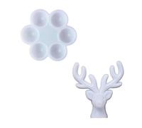 NONDK Caja con Kit de Moldes de Resina para Manualidades con Forma de Ciervo con 6 Moldeo de Resina para Bricolaje para Candelabros, Dulces, Cosméticos, Joyas, Contenedores