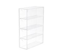 NONDK Caja de Almacenamiento de Gafas de 4, Organizador de Gafas Grande, Soporte de Exhibición Apilable Multifuncional, Cosméticos Reutilizables