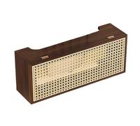 NONDK Caja de Almacenamiento Vintage de Madera Maciza de Ratán para Enrutador Inalámbrico, Soporte para Decodificador de TV Montado en la Pared.