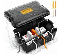 NONDK Caja de Conexión Eléctrica para Exteriores Resistente A la Intemperie, con Clasificación IP54, 32 X 21,2 X 13,2 Cm, Carcasa Impermeable para
