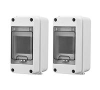 NONDK Caja de ProteccióN de DistribucióN de 3 VíAs, Cubierta Transparente una Prueba de Agua Caja de Conexiones de DistribucióN Exterior de 3 Rieles DIN 2 Piezas