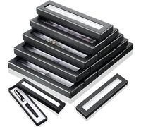 NONDK Caja de Regalo de BolíGrafo VacíA de 16 Piezas Estuche de CartóN Negro con Ventana Transparente para JoyeríA LáPiz BolíGrafo BolíGrafo ExhibicióN