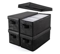 NONDK Cajas para Guardar CD - Paquete de 4-36,5 X 15,8 X 14 Cm. Capacidad para Entre 30 y 165 Discos.