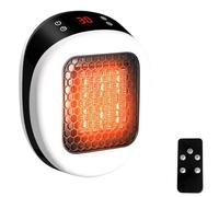 NONDK Calefactor Cerámico con Termostato y Temporizador de 12 H, Calefactor con Enchufe y Mando A Distancia, para Habitaciones de hasta 10 M²/25 M²/Enchufe Europeo B
