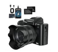 NONDK Cámara Digital 8K con Tarjeta de 64GB, Cámaras de Fotografía de 88MP con Enfoque Automático, WiFi y Pantalla Táctil, Cámara para Vlogging con Zoom 16X.