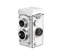 NONDK Cámara Digital Mini Vintage Doble Lente 5MP 1080P FHD Video Vlogging Cámara Retro Portátil con Flash A