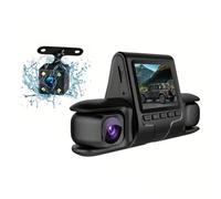 NONDK Cámara DVR para Automóvil Lente de 3 Cámaras Cámara DVR para Automóvil de Doble Lente 1080P HD Cámara de Tablero Grabadora de Video Monitoreo de Estacionamiento 24 Horas Dashcam