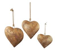 NONDK Campana Decorativa de Metal en Forma de CorazóN 3D con Cuerda Colgante Campana de Metal de LatóN Envejecido