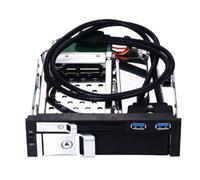 NONDK Carcasa Interna para Disco Duro de Doble Ranura de 5,25 Pulgadas Carcasa SATA HDD/SSD de 2,5+3,5 Pulgadas Diseño Sin Herramientas con 2 Cerraduras de Seguridad