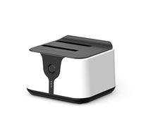 NONDK Carcasa para Disco Duro Externo SSD de 2,5 o 3,5 Pulgadas, Carcasa para Disco Duro A USB 3.0, Estación de Acoplamiento para Disco Duro de Doble Bahía, Enchufe Europeo