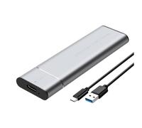 NONDK Carcasa para SSD M2 con Protocolo NVMe, Caja para Disco Duro Móvil de Estado Sólido M.2, M.2 A USB3.2 Gen2 Tipo-C de 10 Gbps, Color Plata