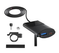 NONDK Cargador USB para Motocicleta 30W QC3.0 Tipo C Cargador IP67 Soporte de Montaje de Manillar Impermeable Cargador de Teléfono Moto