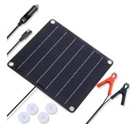 NONDK Cargador y Mantenedor de Batería Solar de 10 W, 12 V, Resistente Al Agua, Cargador Solar Inteligente de Carga Lenta, para Coche, Camión, Autocaravana y Motocicleta