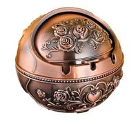 NONDK Cenicero Vintage Resistente Al Viento con Tapa - Cenicero de Metal Retro para Uso en Interiores y Exteriores, A