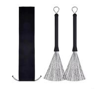 NONDK Cepillo de Alambre de Acero Retráctil con de Goma, 1 Par, para Tambor, Accesorios para Instrumentos Musicales.