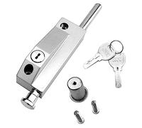 NONDK Cerradura de Puerta Corrediza para Ventana Puertas de Patio de Vidrio Cerradura de Seguridad Auxiliar Plateada Cerradura de Puerta de Vidrio Cerradura de Embutir