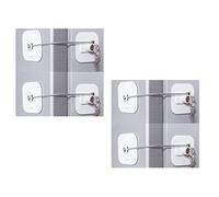 NONDK Cerradura para Nevera, Cerradura de Nevera Pequeña Con Llave para Adultos, Cerradura para Nevera, (Paquete de 4 Blancos)