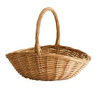 NONDK Cesta de Mimbre con Asa, Cesta de Compras de Mimbre, Cesta de Regalo, Cestas de Picnic, Cesta de Almacenamiento de Cocina - Grande