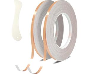 NONDK Cinta de Lámina de Cobre, Cinta Conductora de Cobre de 0,236 Pulgadas X 164 Pies, Adhesivo Conductor de Cinta de Cobre para Vitrales.