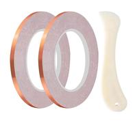 NONDK Cinta de LáMina de Cobre con Respaldo de 6 mm para Vidrieras (2 Rollos)
