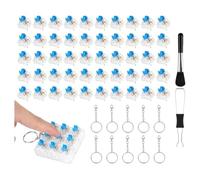 NONDK Clics KitCompleto Blue 1.55x1.4x1.8mm | Set de 50 interruptores azules y 10 llaveros con pulsación estable y retroalimentación táctil.
