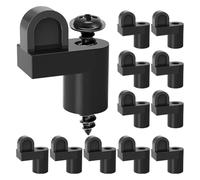 NONDK Clip de Nailon para Mosquitera de 3/8" con Tornillos, Clips de Ventana Descentrados para Sujetar Mosquiteras de Invierno, 12 Unidades.