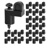 NONDK Clip de Nailon para Mosquitero de 3/8" con Tornillos, Clips de Ventana Descentrados para Sujetar Mosquiteros de Invierno, 24 Unidades.