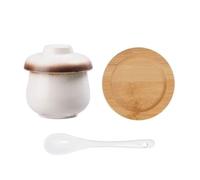 NONDK Cocedor de Huevos de Cerámica, Cocinero de Huevos para Desayuno, Apto para Microondas, Tazón para Guisos, Tazas de Chawanmushi para Postre con Tapa para Cocina en Casa, Color