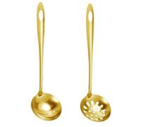 NONDK Colador de Acero Inoxidable, Cuchara Sopera, Accesorios de Cocina, Cuchara para Olla Caliente, Cuchara Sopera de, Colador Pequeño B