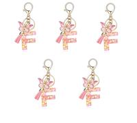 NONDK Colgante Tipo F para Mujer, con Letra Rosa, Cristal Epoxi, A