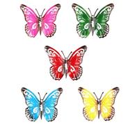 NONDK Colorida DecoracióN de JardíN de Mariposas de Metal 3D, Adorno de Escultura de Valla de Arte Grande para JardíN de Mariposas Ahuecado