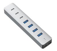 NONDK Concentrador USB Multipuerto 4 USB3.1+3 Tipo C3.1, Adaptador USB de Escritorio con Alimentación, Divisor USB para Portátiles, Teléfonos, PC, Etc.