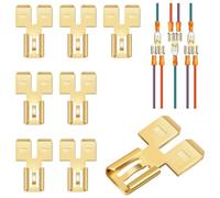 NONDK Conector de Pala Doble Trasero de 8 Piezas, Adaptador de Terminal de Cable Bidireccional Eléctrico de Desconexión Rápida, Macho Único No Aislado