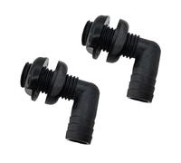 NONDK Conector de Pasante de 90 Grados de 2 Piezas para Fontanería de de 3/4 Pulgadas Negro para Barcos y