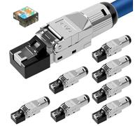 NONDK Conector de Red RJ45 Cat 8 para Instalación de Cable LAN Rígido, Conector Ethernet LAN, 10 GBit/S, AWG 22-26