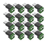 NONDK Conector Rápido USB de 12PCS Tipo C Macho A Terminal Verde de 2 Pines 5V Sin Soldadura OTG para Cargador de Teléfono Móvil PC.