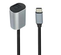 NONDK Conector USB-C Macho A TOSLINK Hembra, Carcasa de Aluminio, SPDIF, PCM Estéreo, Compatible con Salida de Audio USB-C