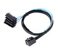 NONDK Conectores de Cable de Alta Velocidad Mini SAS HD 12G SFF8643 A 4 SAS de 29 Pines SFF8482 con Controlador de Conector de Alimentación SATA de 15 Pines