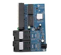 NONDK Conmutador Gigabit Fast Ethernet con Fibra Óptica PoE Inversa Monomodo, 2 Puertos de Fibra Óptica y 4 Puertos RJ45. Convertidor de Medios Ópticos.