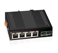 NONDK Conmutador PoE Industrial Conmutador Gigabit Ethernet con Puerto 6x100/1000mbps Conmutador de Red Base-T DIN IP40 DC44-55V