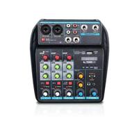 NONDK Consola Mezcladora Audio USB Profesional de 4 Canales con Bluetooth, Capacidades de Grabación para DJ y Mezclas en PC