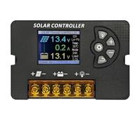 NONDK Controlador de Carga Solar PWM de 12 V/24 V Compatible con Múltiples Baterías, 30 A, con Voltaje Ajustable y Pantalla LCD A Color.
