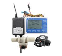 NONDK Controlador de Flujo Automático ZJ-LCD-M, Medidor de Flujo Digital, Controlador de Llenado, Pantalla LCD de 3/4 Pulg. con Válvula Solenoide de PE