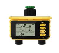 NONDK Controlador de Válvula de Agua de Riego Automático con 2 Salidas y Carga Solar para Jardín y Exterior